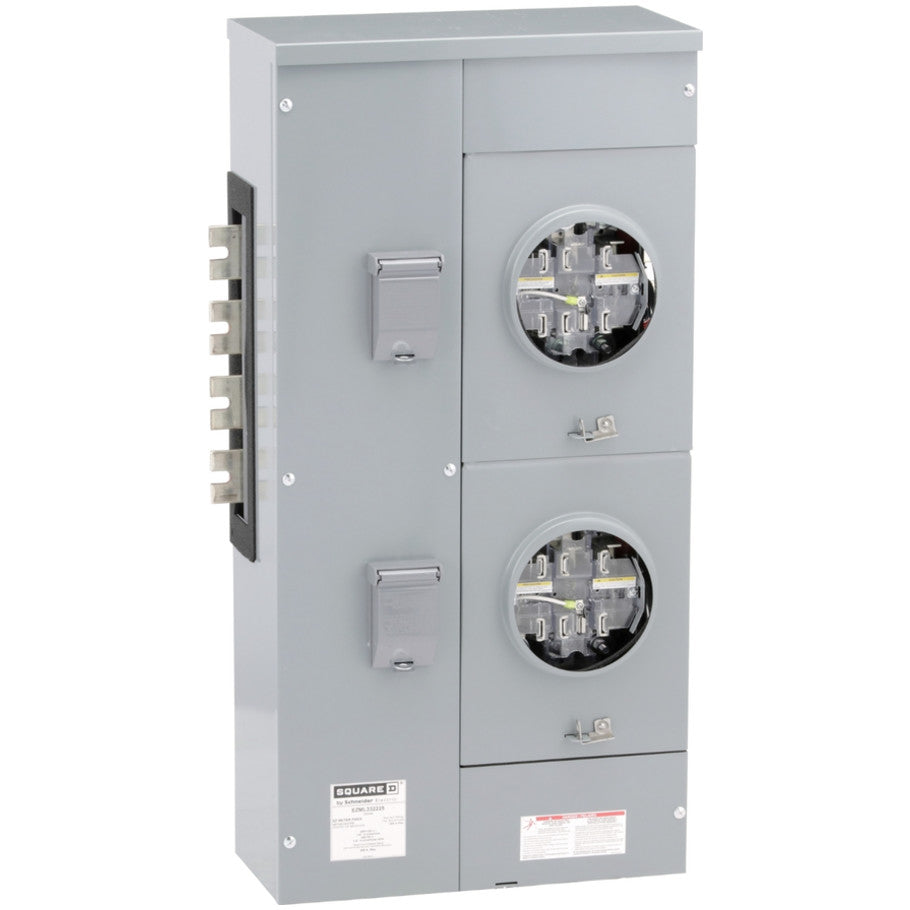 EZ Meter Pak EZML Commercial Branch Unit, 7 Jaw Ringless Socket With Lever Bypass and Jaw Release, 225A, 3 Phase IN