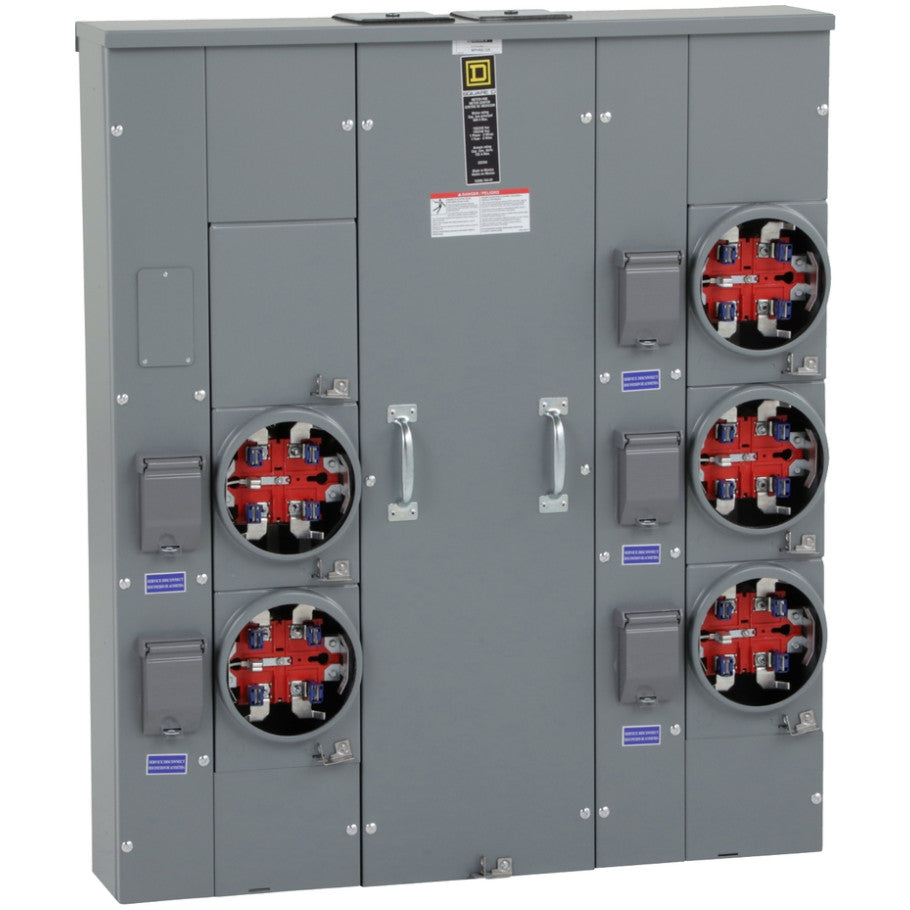 Meter Center, Ringless, 125 A, 400/500 (Main) A, 500 (Bus) A, 1 Phase Phase, 5, 240 V