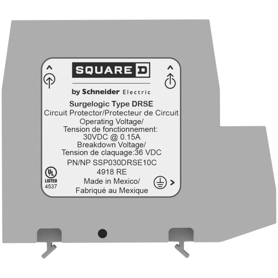 Surge Protection Device, DIN-Rail Mounting, 30V dc, 10kA, 0.15A, 2.25 H x 0.80 W x 1.10 in. D