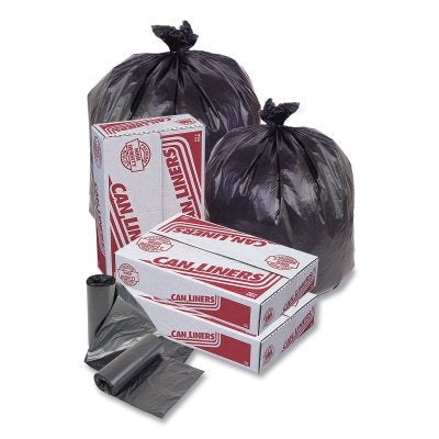 HD Mini Roll Trash Liner, 56 gal Glutton, 16 , 43 in W x 48 in H, Black