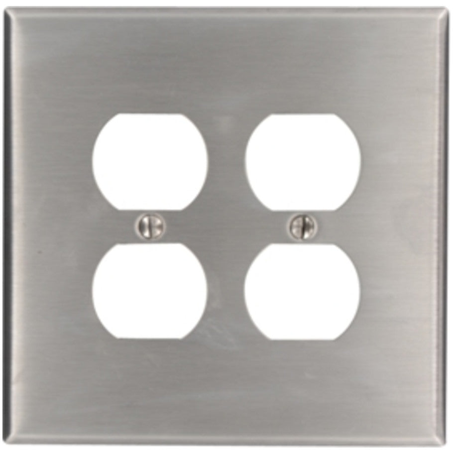 Type 430 Stainless Steel 2 Gang Device Mount Oversized Duplex Receptacle Wall Plate