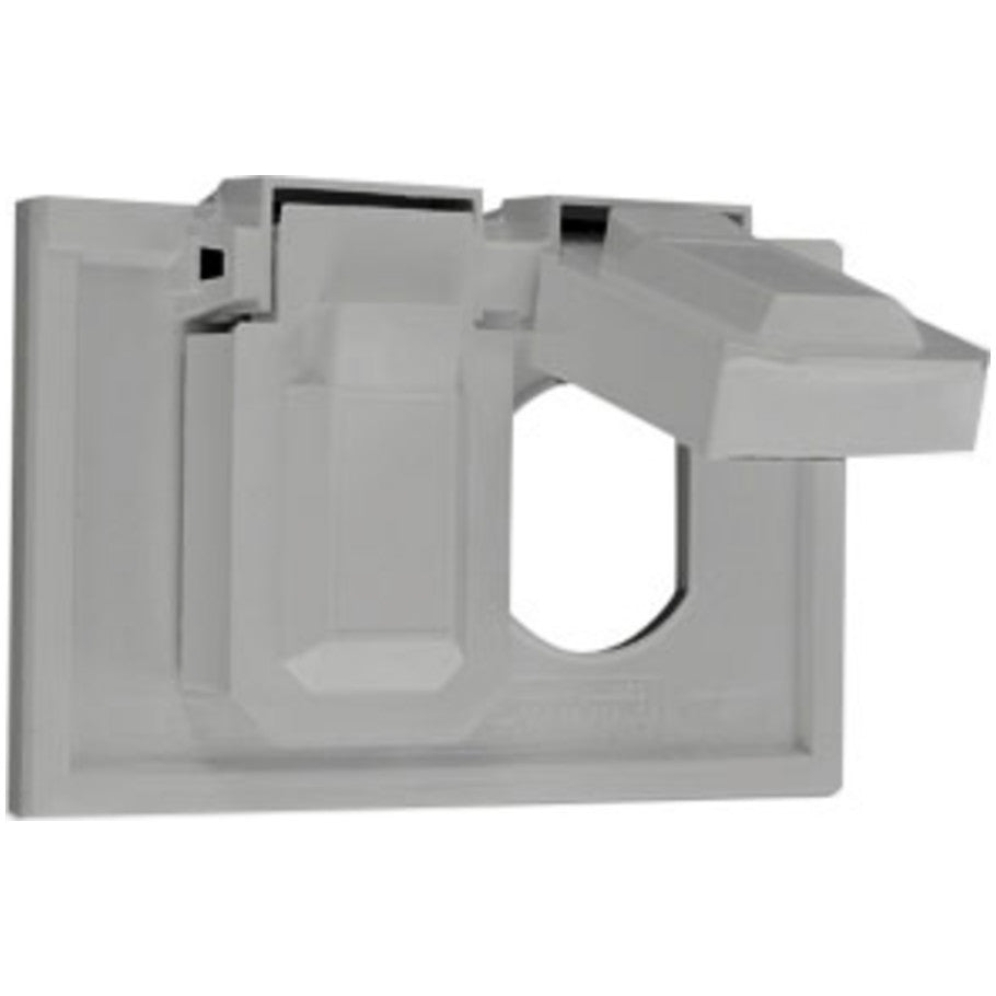 Weather-Resistant Duplex Receptacle Cover, Horizontal, 1-Gang, Gray