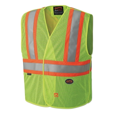 6914AU/6916AU Hi-Vis Flame Resistant Vest, Size 4/5XL, Yellow/Green