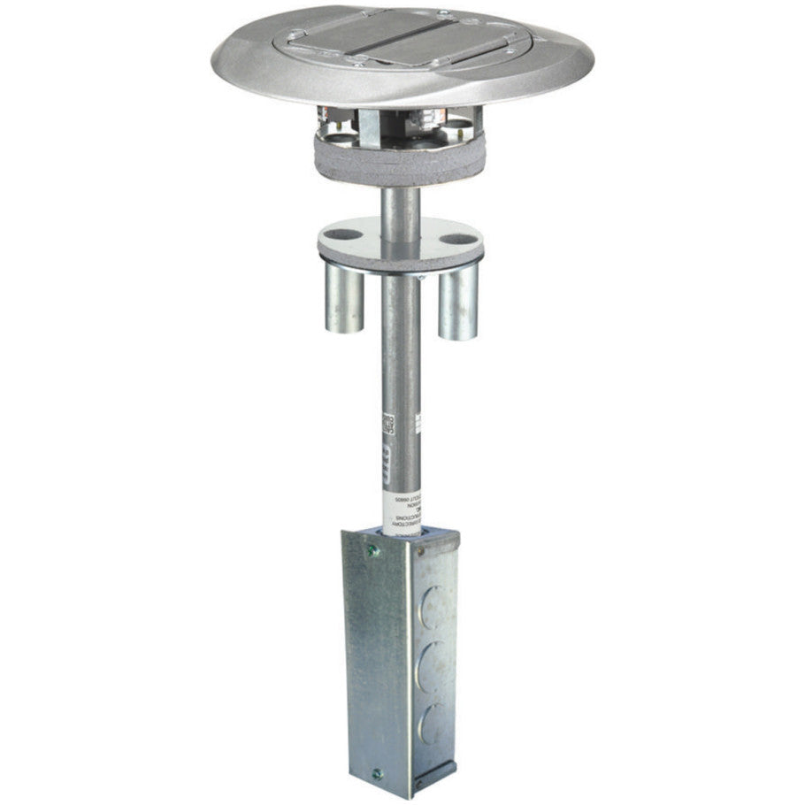 Poke-Thru Assemblies, Aluminum, (1) 1 (Bottom) in., (1) 3/4 (Sides) in., (2) 1/2   1-3/4 in., 4 in., 4 Fire Rating