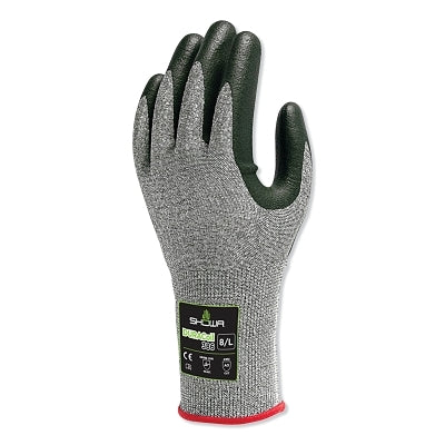 386 DURACoil Nitrile-Coated Gloves, Size Large, Gray