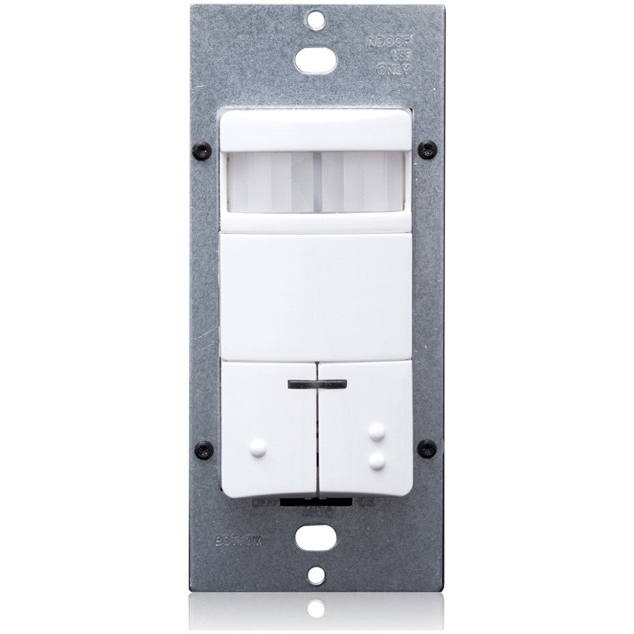 Dual Relay Decora Wall Switch PIR Occupancy Sensor, White
