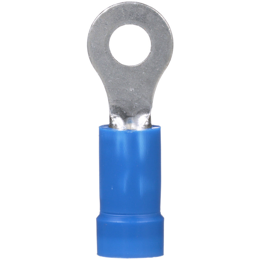 Pan-Term PV14-6R-M Ring Terminal, Blue, Vinyl, 14-16 AWG,  6 Stud, PK1000
