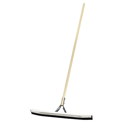 Non-Sparking Floor and Driveway Squeegee, Curved, 24 in, Black Rubber, Includes Steel Bracketed Handle