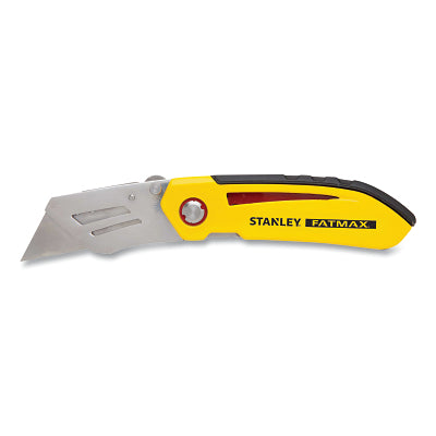 Compact Fixed Blade Folding Knife, 2.76 in L, Straight Edge, Carbon Steel Blade, Metal Handle, Yellow/Black