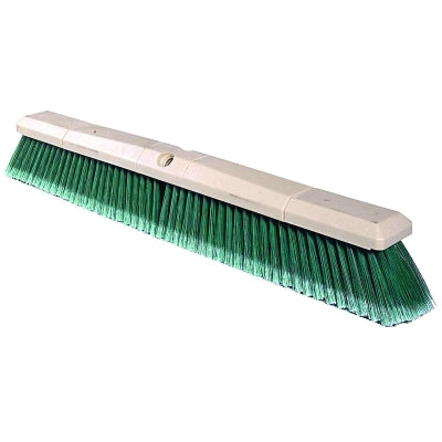 Perma-Sweep Floor Brush, 24 in Foam Block, 3in Trim L, Flagged Green Polystyrene