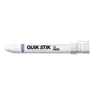 Quik Stik All Purpose Solid Paint Marker, 11/16 in Tip, 6 in L, White