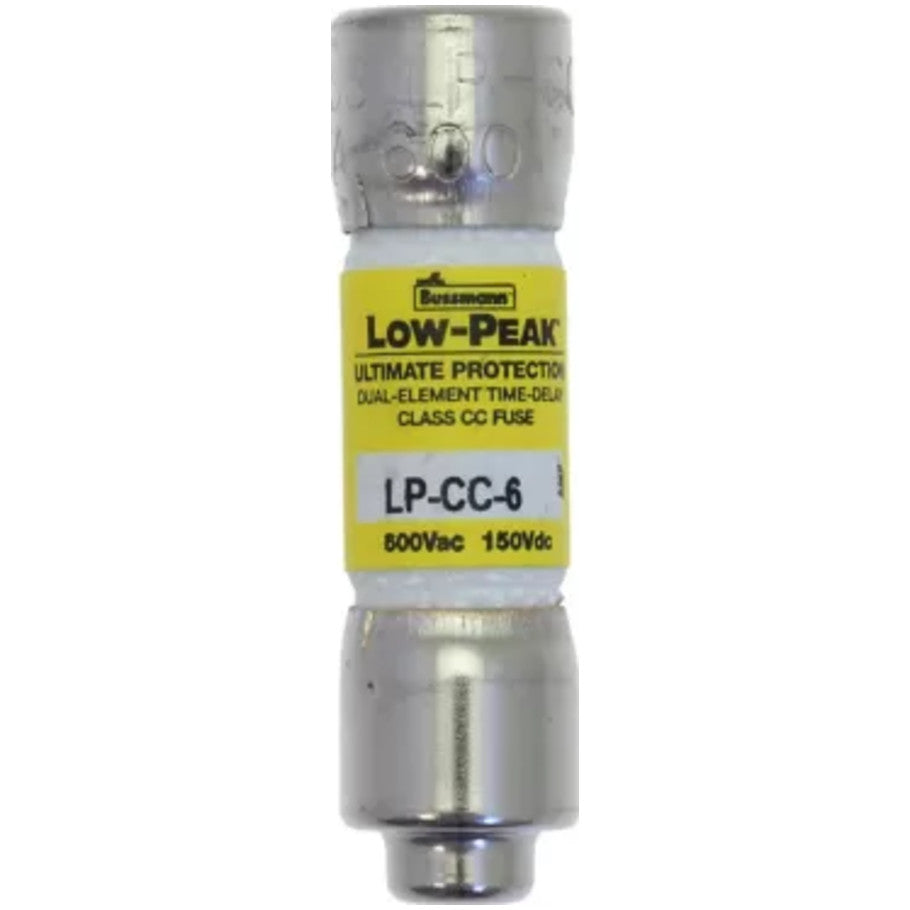 Low-Peak LP-CC Series Class CC Time Delay Fuse, Rejection, Current-Limiting, 6A, 600Vac/150Vdc, 13/32 x 1-1/2 in.