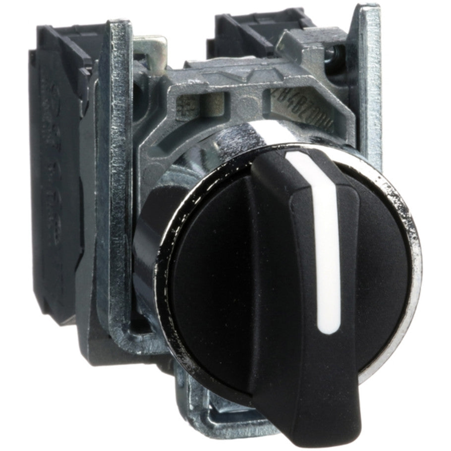 Harmony, 22mm Push Button, 3 position selector switch, black, spring return, 2 NO, 600 V