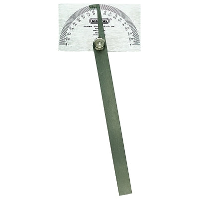 Stainless Steel Protractor, 6 in, Square Head