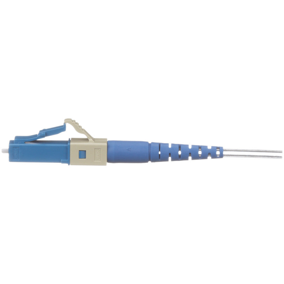 Fusion Splice Fiber Optic Connector, Singlemode OS1/OS2, LC Connector, Pre-Polished, Simplex Style, 0.9 mm O.D., Blue