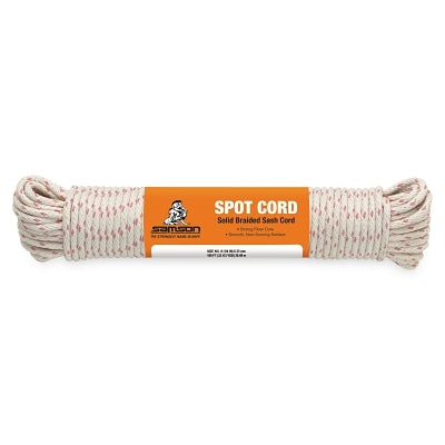 Spot Cord, 825 lb Capacity, 100 ft, 7/32 in dia, Cotton, White