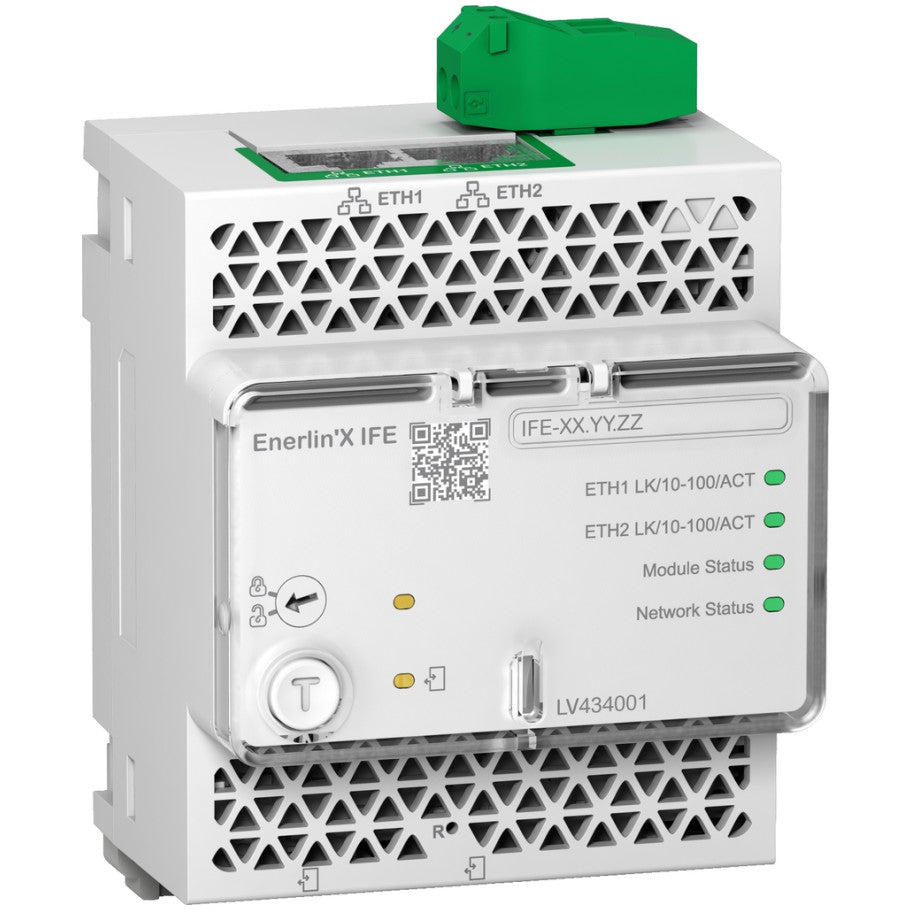 Ethernet Interface for Circuit Breakers, 3A, 35 mm DIN Rail, RJ-45 connector, 105 H x 72 W x 71 mm D