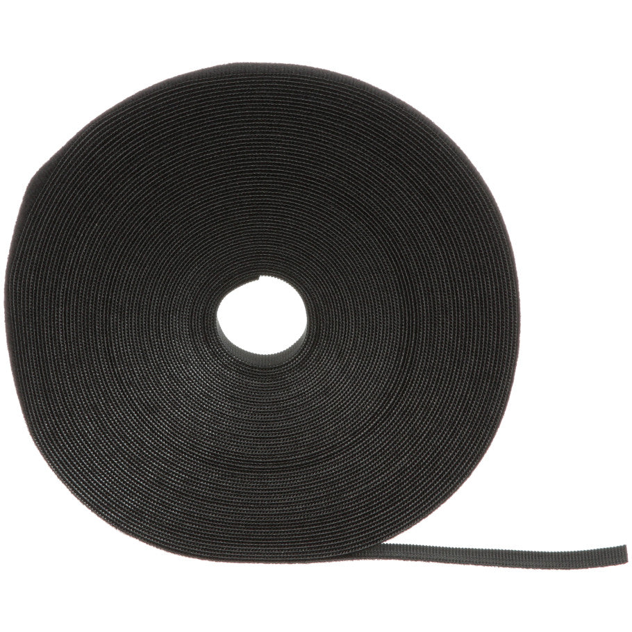 Tak-Ty Hook and Loop Cable Ties, 75 ft. L x 0.75 in. W, Black Continuous Roll