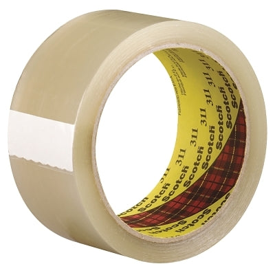 3M 076308-86493 High Tack Box Sealing Tape 311+, 2 in W x 109.36 yd, 2.05 mil, Clear
