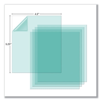 Cover Lens, Outside, 5-1/4 in W x 4-1/2 in L x 0.04 in, Polycarbonate, Clear, 5 EA/PK