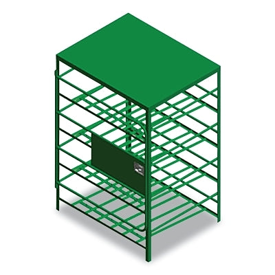 Lockable Cylinder Stand, Holds 12 33 lb Cylinders, 70 in H x 48 in W x 32 in D