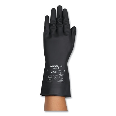 Thick Heavy-Duty Gloves, Size 7.5, Latex, Black