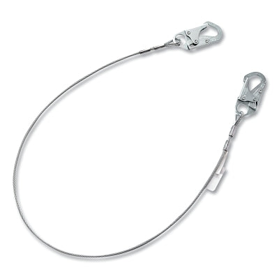 V-SERIES Restraint Lanyard, Fixed Cable, 6 ft L, 36C, Small Steel Snaphooks, Single, 400 lb