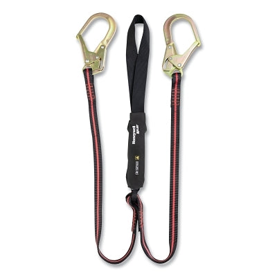 H500 Arc Flash Lanyard, 6 ft L, Webbing Loop, Rebar Hook, 310 lb Load Cap., Twin Leg