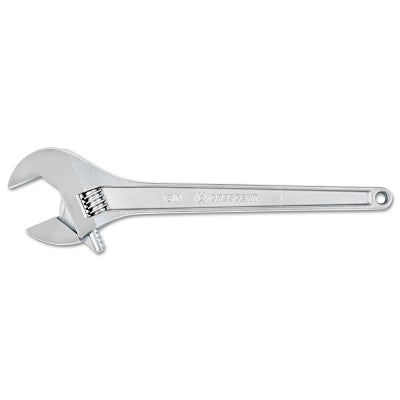 Adjustable Chrome Wrench, 18 in OAL, 2-1/16 in Opening, Chrome Plated, Tapered Handle