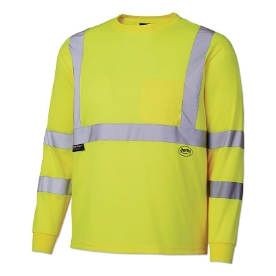 68887U/6888U HV Long-Sleeved Birdseye Safety Shirt, X-Large, Yellow/Green