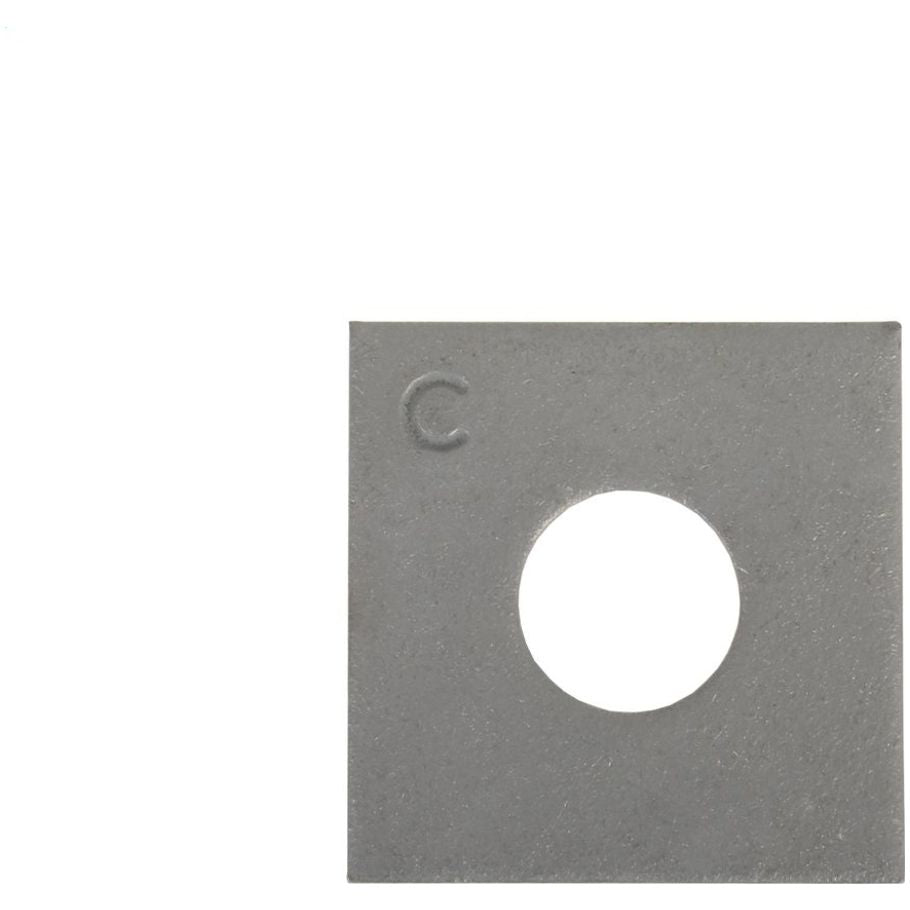 2 x 2 x 1/8 in. Galvanized Steel Square Washer, Bolt Dia. 1/2 in.