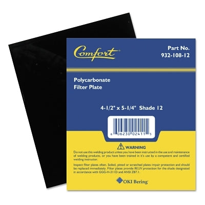 Shaded Filter Lens, Shade 12, 5-1/4 in x 4-1/2 in, Polycarbonate