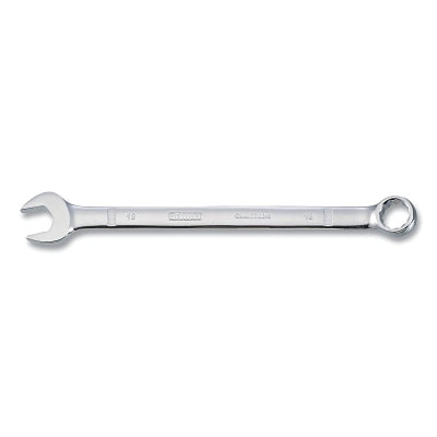 Combination Wrench, 18 mm, 9-13/32 in OAL, 12-point, Full Polish Chrome