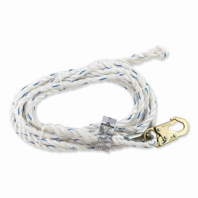 Verticle Lifeline, 25 ft, Steel Snap Hook, 310 lb