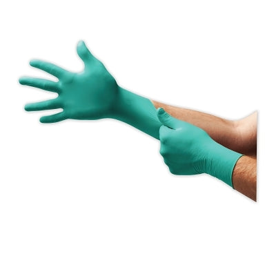 92-500 Disposable Nitrile Gloves, Rolled Cuff, Size 6.5 to 7, Green