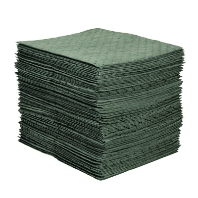 MRO Plus Absorbent, Absorbs 20.5 gal, 15 in W x 19 in L, Medium Weight, Perforated, 3-Ply, Pad