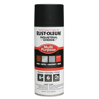Industrial Choice 1600 System Enamel Aerosols, 12 oz, Semi-Flat Black