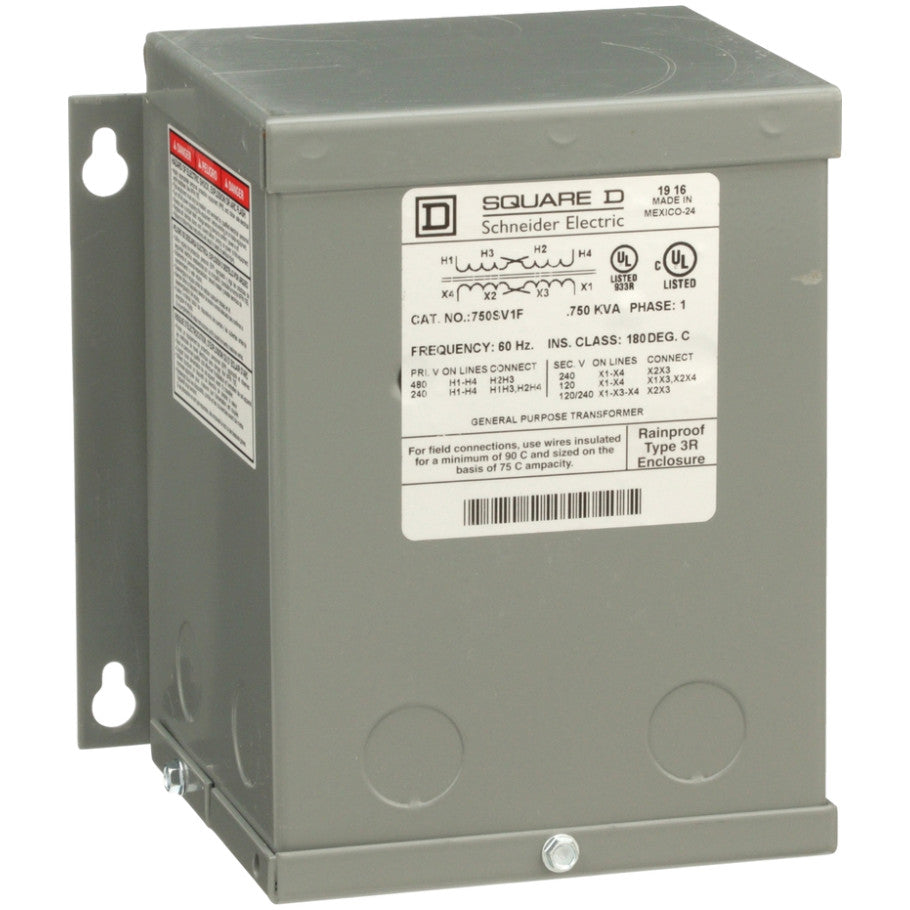 Transformer, dry type, encapsulated, 0.75kVA, 1 phase, 240x480V primary, 120/240V secondary, 6A,  TAA, BAA, BABA, BAA_COTS