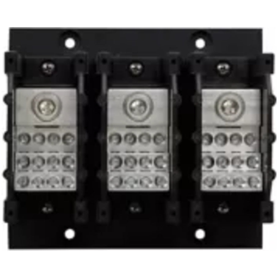 Power Distribution Block, High SCCR, 310A Connection, 3-Pole, 350kcmil- 4 Cu, to (12)  4- 12 Cu