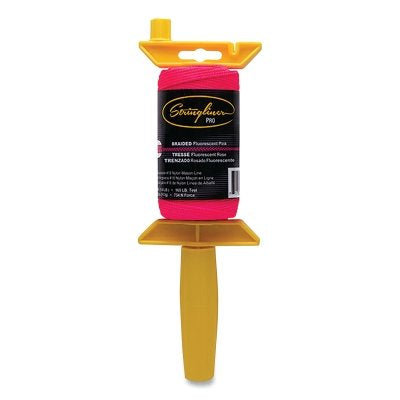 PRO Mason's Line Reel, 1/8 in dia, 250 ft L, Fluorescent Pink, Braided Nylon