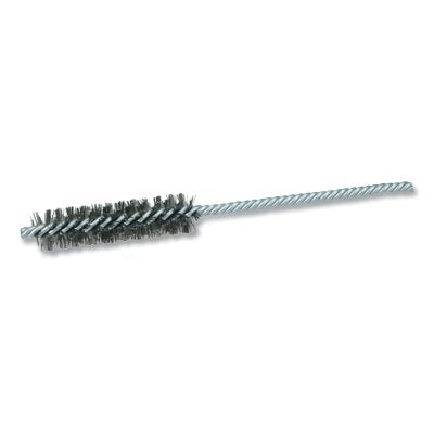 Double-Spiral Double-Stem Power Tube Brush, 1 in dia, 1/4 in Stem dia, 0.0104 in Wire Size, 2-1/2 in Brush L