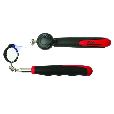 Lighted Inspection Mirrors, 1 3/8 in Dia., 6 3/4 in-35 1/2 in L