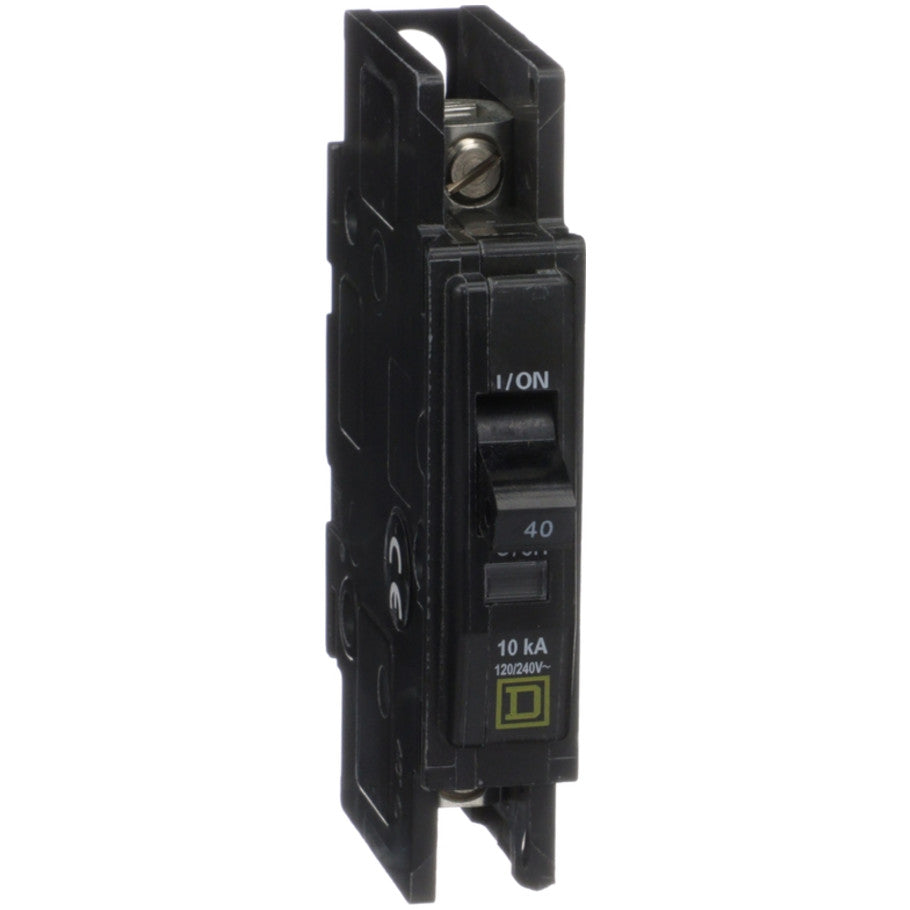 QOU Miniature Low Ampere Circuit Breaker, Unit-Mount, 10kA, 120/240 Vac, 1-Pole, 40A