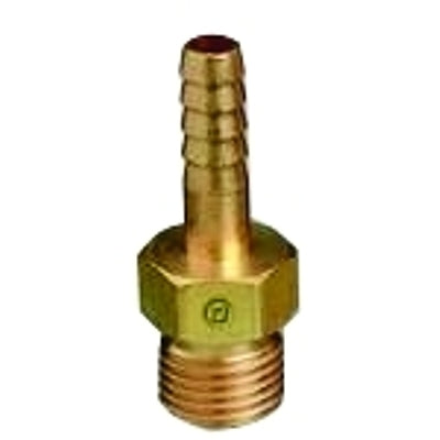 Brass Hose Adaptors, Male/Barb, Brass, LH, 1/4 in