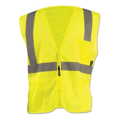High Visibility Value Mesh Standard Zipper Safety Vests, 2X-Large