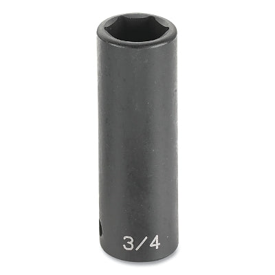Impact Socket, 1/2 in Drive Size, 12 mm Socket Size, Hex, 6-point, Deep Length