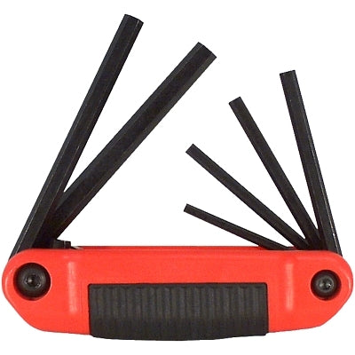 Ergo-Fold Hex Key Set, Hex Tip, Inch, 6 Pc