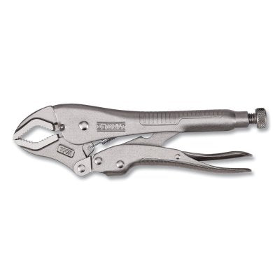 Locking Plier, 10 in OAL, 1-7/8 in Jaw Opening, 1/2 in Jaw Thickness, Curved, Serrated