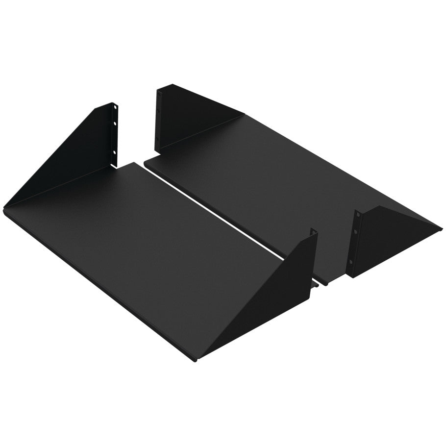 Double Sided Shelf Steel, Solid, Use with 19 in. Racks, Black