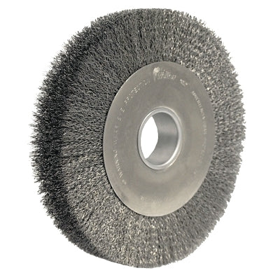 Wide-Face Crimped Wire Wheel, 10 in Dia. x 1 5/8 in W, 0.014 in Steel, 4,000 rpm